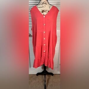 Cozy Co Coral Button-Down Dress NWT